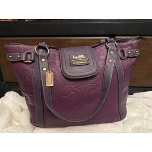 Vintagee Coach Legacy Y2K Purple Leather Tote